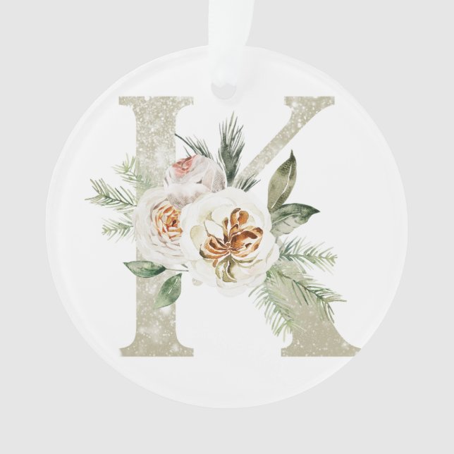 Personalized Christmas ornament with your initials (Front)