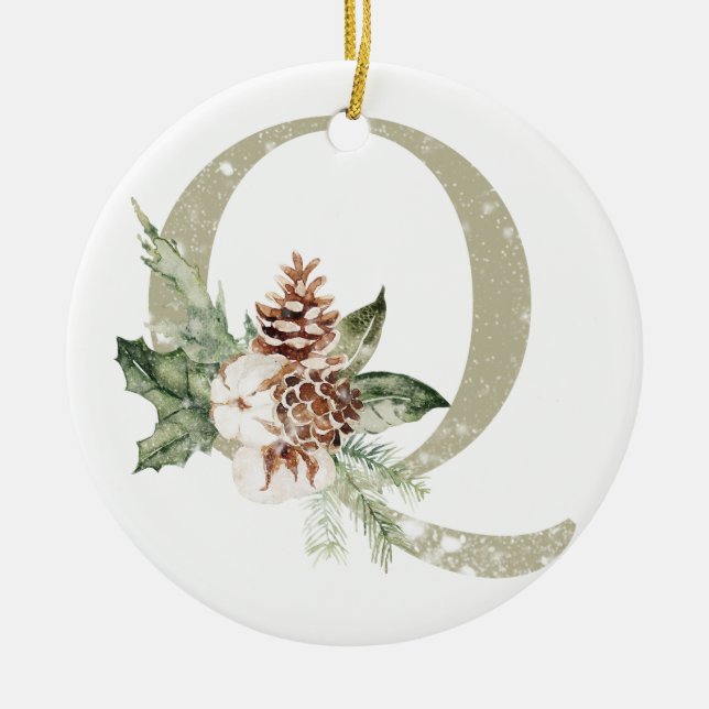 Personalized Christmas ornament with your initials (Front)