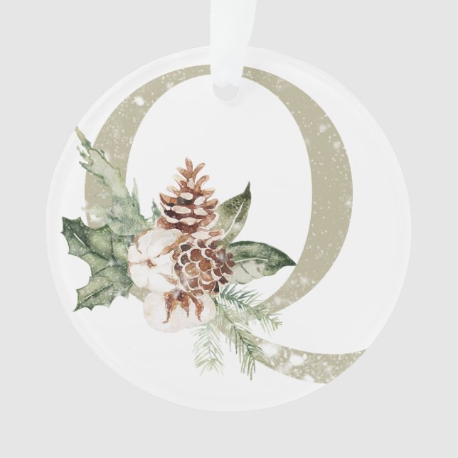 Personalized Christmas ornament with your initials (Front)