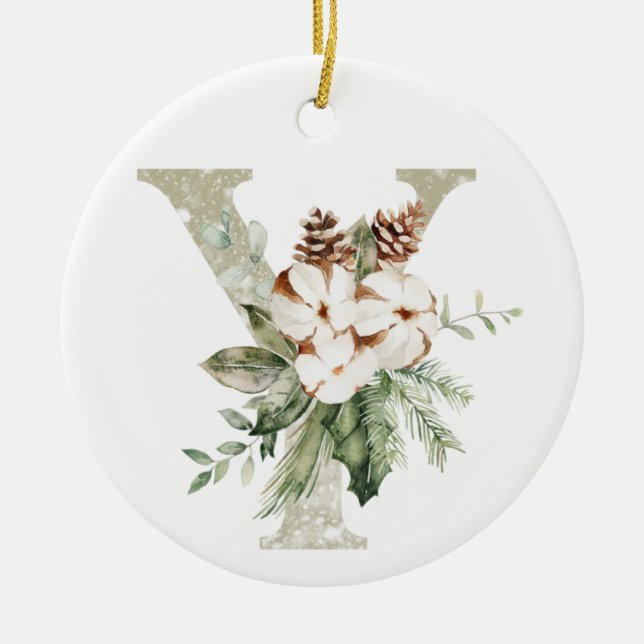 Personalized Christmas ornament with your initials (Front)