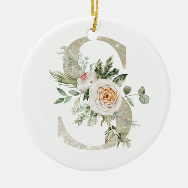 Personalized Christmas ornament with your initials (Front)