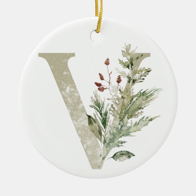 Personalized Christmas ornament with your initials (Front)
