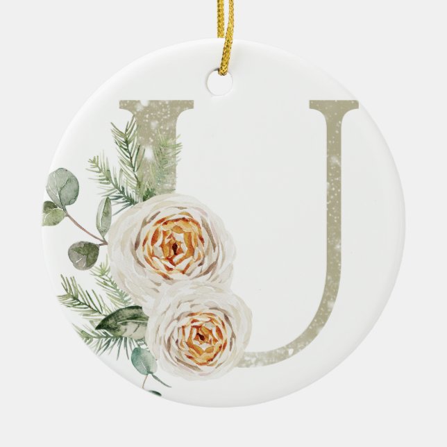 Personalized Christmas ornament with your initials (Front)