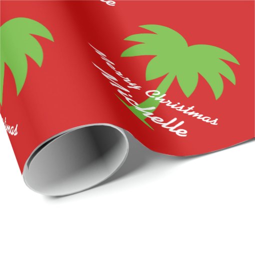 Personalized Christmas Palm tree wrapping paper Zazzle