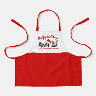 Personalized Christmas Pandas Apron