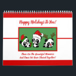 Personalized Christmas Pandas Calendar<br><div class="desc">This Personalized Christmas Pandas design will fill you with Holiday Cheer. You can change all text and photo images to personalize it. The text changes are optional but you have to change all the photo images that say "Your Image Here." You can also replace the panda pics as well or...</div>