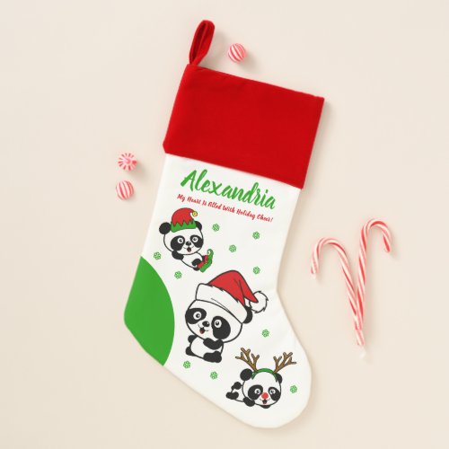 Personalized Christmas Pandas Christmas Stocking