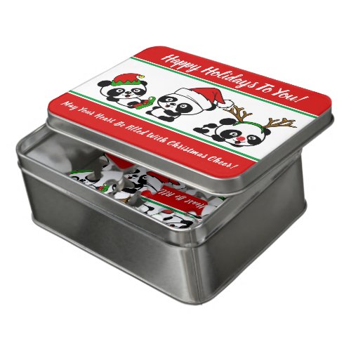 Personalized Christmas Pandas Jigsaw Puzzle