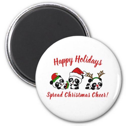 Personalized Christmas Pandas Magnet