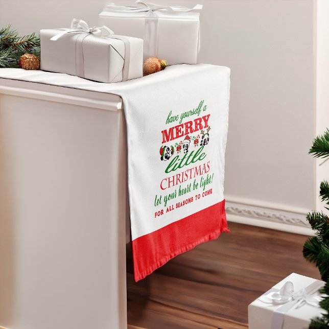 Personalized Christmas Pandas Medium Table Runner (Creator Uploaded)