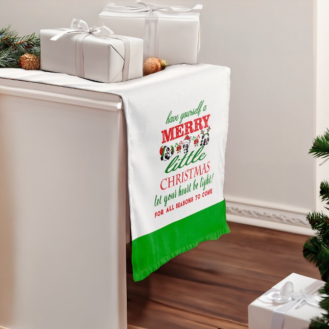 Personalized Christmas Pandas Medium Table Runner (Creator Uploaded)