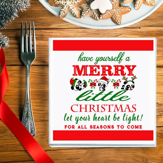 Personalized Christmas Pandas Napkins (Creator Uploaded)
