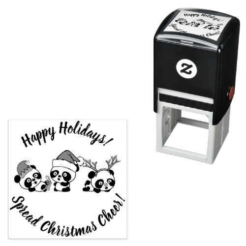 Personalized Christmas Pandas Self_inking Stamp