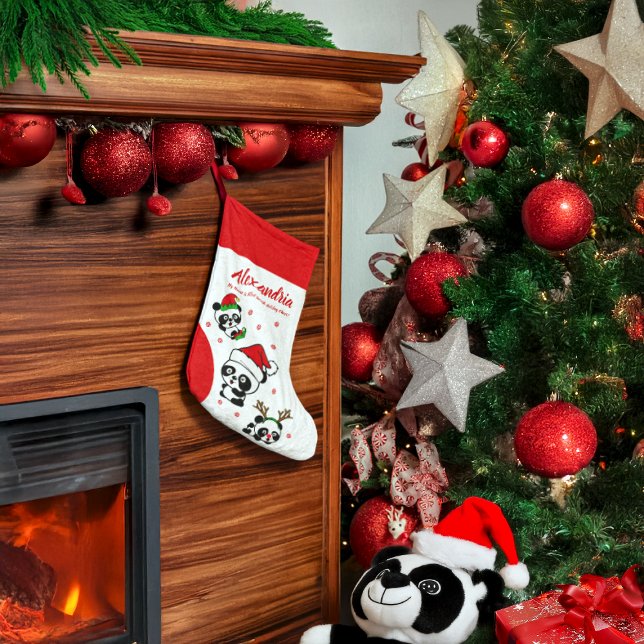 Personalized Christmas Pandas Stocking (Creator Uploaded)