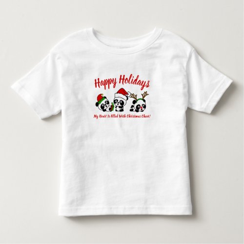 Personalized Christmas Pandas Toddler T_shirt
