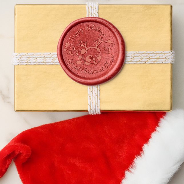 Personalized Christmas Pandas Wax Seal Sticker (Creator Uploaded)