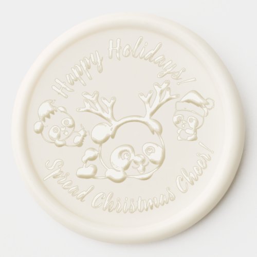 Personalized Christmas Pandas Wax Seal Sticker