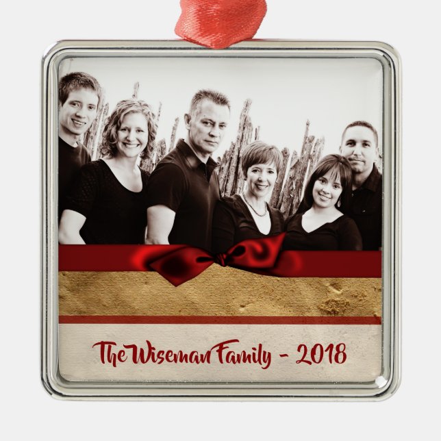 Personalized Christmas Paper Bag  PHOTO Ornament (Front)