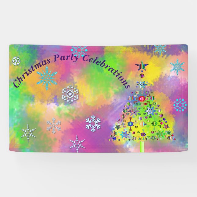 Personalized Christmas Party Celebrations Banner (Horizontal)