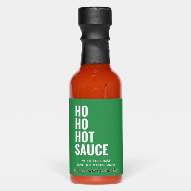Personalized Christmas Party Favor Hot Sauce (Front)