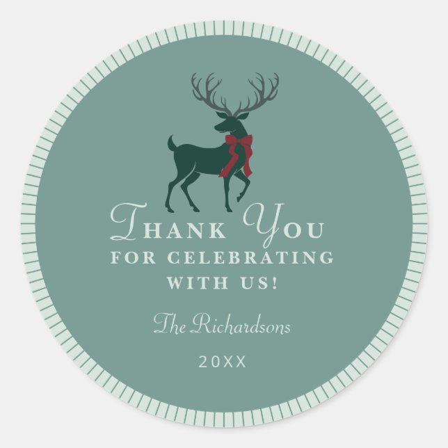 Personalized Christmas Party Favor Sticker (Front)