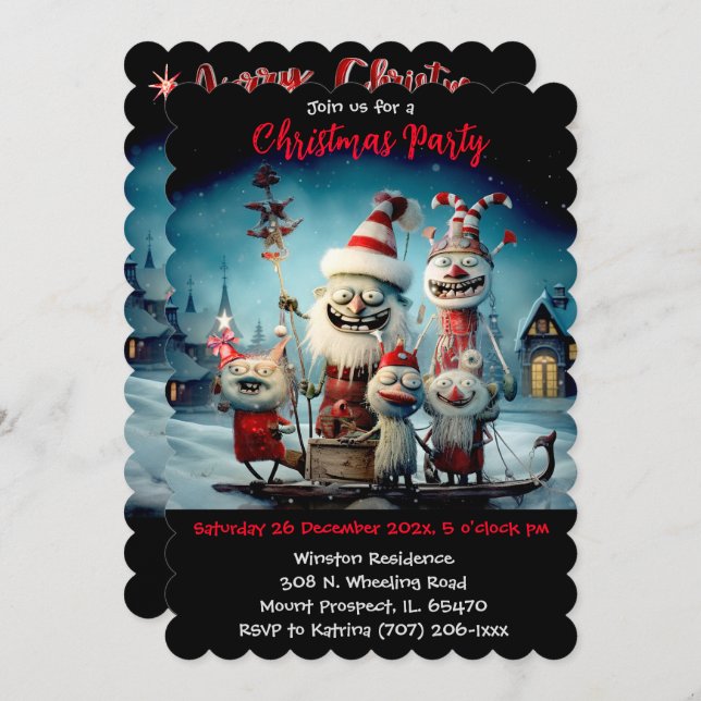 Personalized  Christmas party funny Invitation (Front/Back)