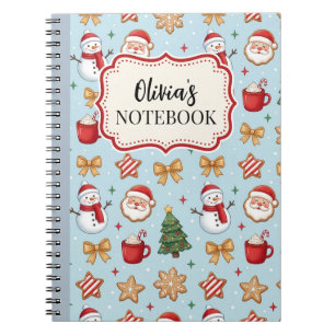 Personalized Christmas Pattern Spiral Notebook