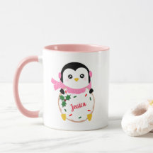 Personalized Christmas Penguin Mug