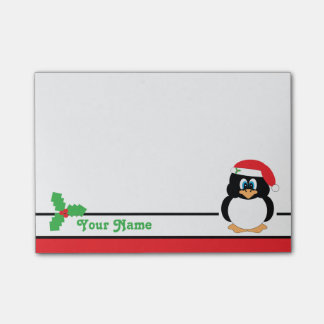 Personalized Christmas Penguin Post-it® Notes