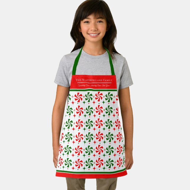 Personalized Christmas Peppermint Candy Apron (Insitu)