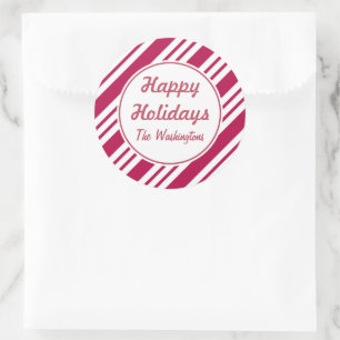 Personalized Christmas Peppermint Holiday Stickers