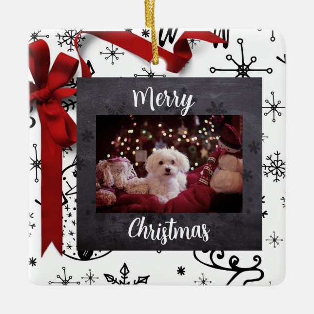 Personalized Christmas Pet Themed Ornament (Front)