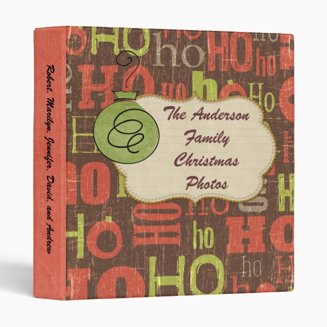 Personalized Christmas Photo Album Binder (Front/Spine)