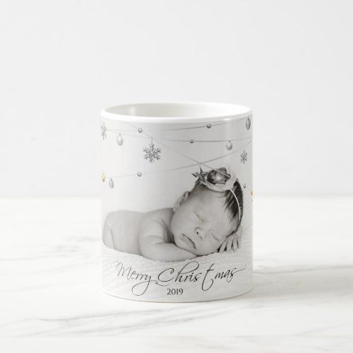 Personalized Christmas Photo and Calligraphy Coffee Mug