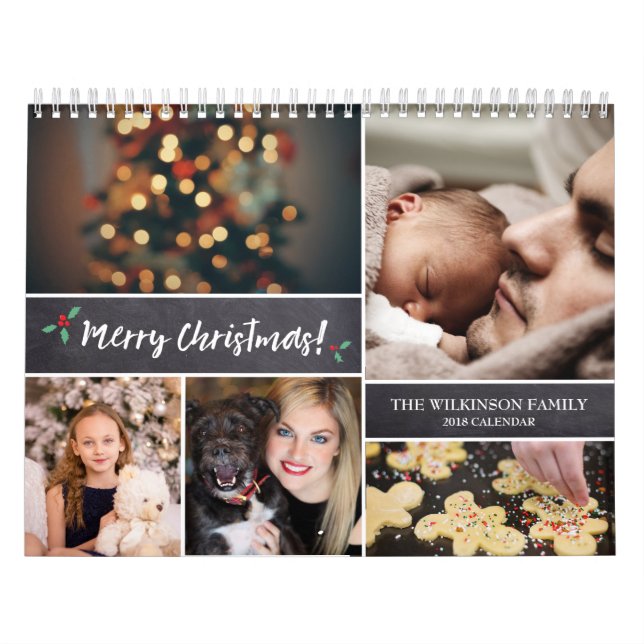Personalized, Christmas, Photo Collage Calendar (Cover)