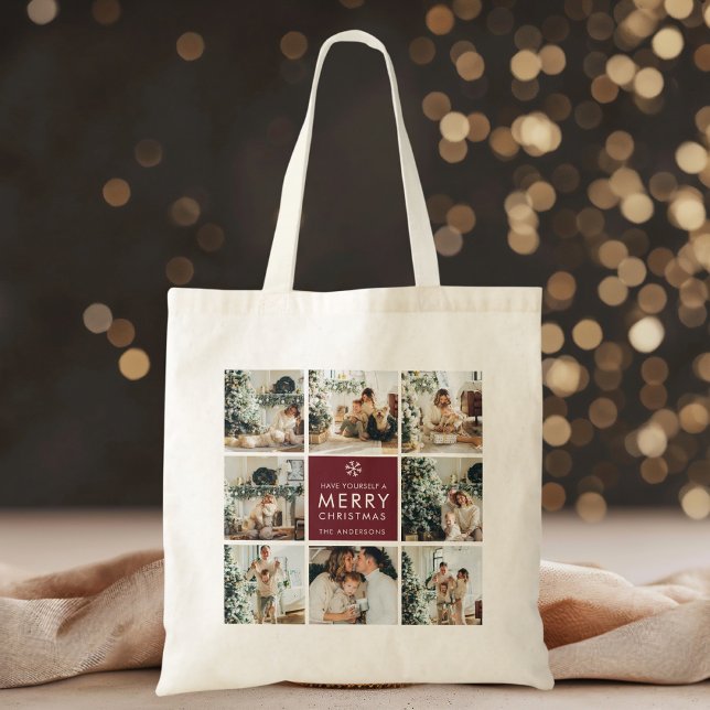 Personalized Christmas Photo Custom Family Gift Tote Bag (Creator Uploaded)