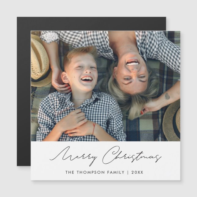 Personalized Christmas Photo Magnet Template (Front/Back)