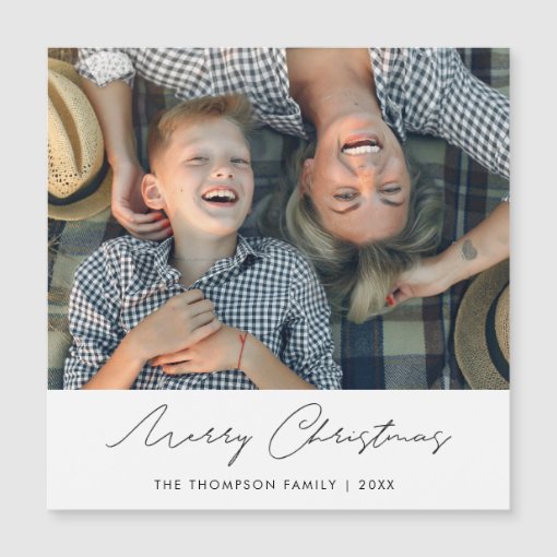 Personalized Christmas Photo Magnet Template | Zazzle