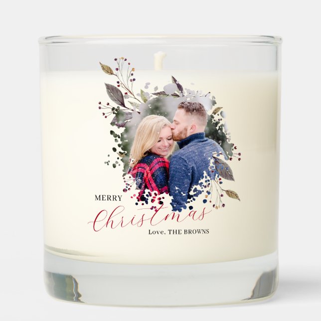 Personalized Christmas Photo Scented Jar Candle (Front)