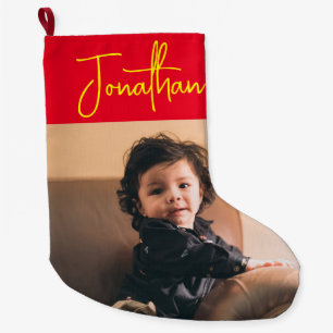 Personalized Christmas Photo Stockings, Baby Photo Large Christmas Stocking