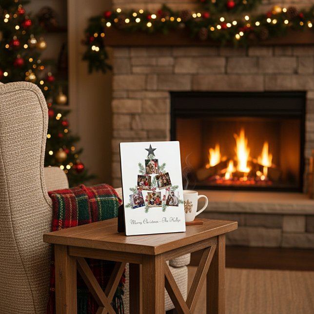 Personalized Christmas photos tree Plaque (Creator Uploaded)