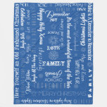 Personalized Christmas Phrases Fleece Blanket