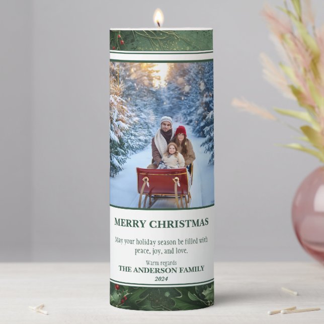 Personalized Christmas Pillar Candle (In Situ)