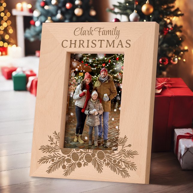 Personalized Christmas Pine Floral  Engraved Frames (Creator Uploaded)