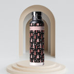 Personalized Christmas Pink Holiday Tree  Water Bottle<br><div class="desc">This design may be personalized in the area provided by changing the photo and/or text. Or it can be customized by choosing the click to customize further option and delete or change the color of the background, add text, change the text color or style, or delete the text for an...</div>
