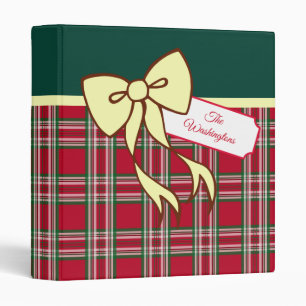 Personalized Christmas Plaid Binder