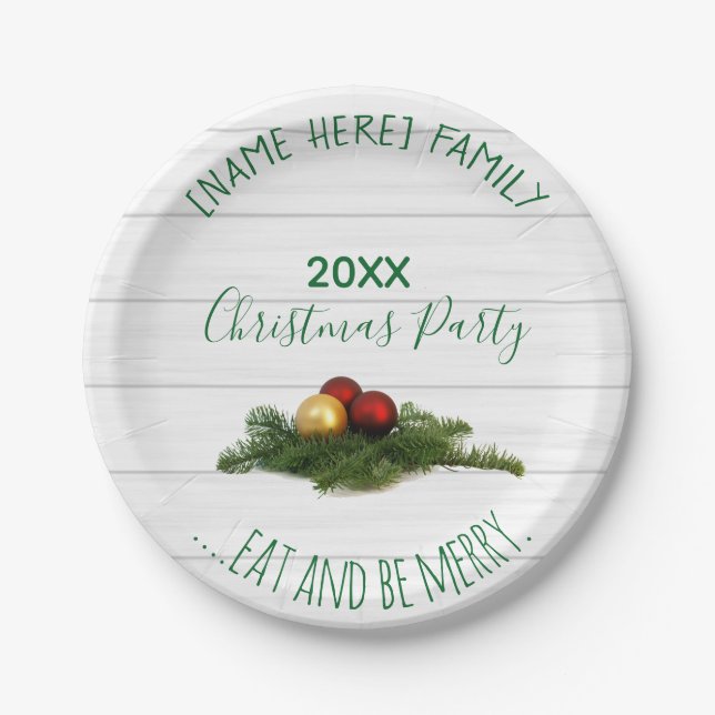 Personalized Christmas Plates - Christamas Party (Front)