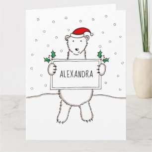 Personalized Christmas Polar Bear Card