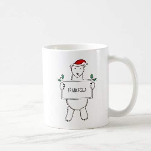 Personalized Christmas Polar Bear Christmas Coffee Mug