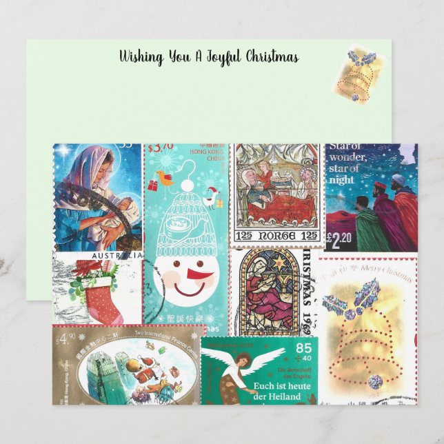 Personalized Christmas Postage Stamps (Front/Back)